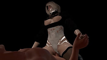 2b riding dick on top in cowgirl neir automata hentai parody