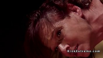 Hot ass lesbian spanked then got strap on