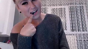 Blonde and vibrator webcam show