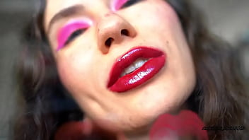 Tender naughty red kiss