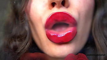 Tender naughty red kiss