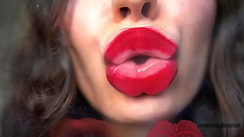 Tender naughty red kiss