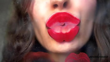 Tender naughty red kiss