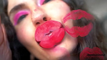 Tender naughty red kiss