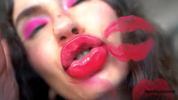 Tender naughty red kiss