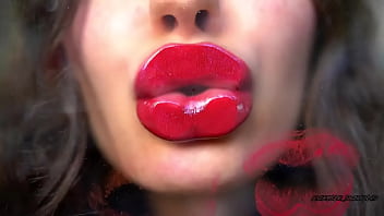 Tender naughty red kiss