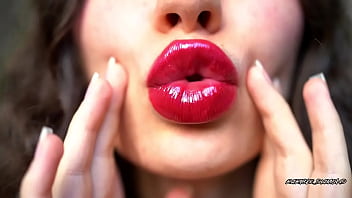 Tender naughty red kiss