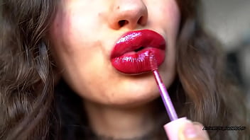 Tender naughty red kiss