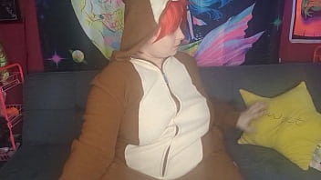 Lunalusts4u in cute onesie teasing your cock