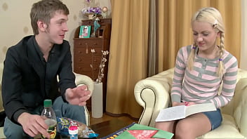 Teen student doesn't wanna study she wants a big cock in the ass