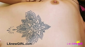 Gorgeous brunette model naked close up