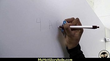 Ebony teen shows off her blowjob skills at gloryhole 21