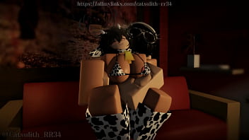 Made her wear a cow bikini then fucked her hard~