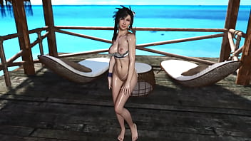 Young oiled tifa lockhart stubbornly seduces you into sex during vacation