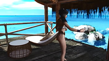 Young oiled tifa lockhart stubbornly seduces you into sex during vacation