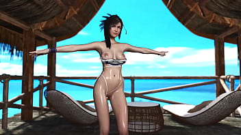 Young oiled tifa lockhart stubbornly seduces you into sex during vacation