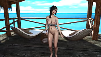 Young oiled tifa lockhart stubbornly seduces you into sex during vacation