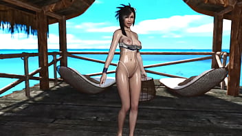 Young oiled tifa lockhart stubbornly seduces you into sex during vacation