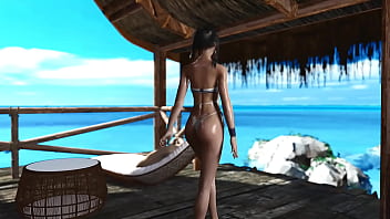 Young oiled tifa lockhart stubbornly seduces you into sex during vacation
