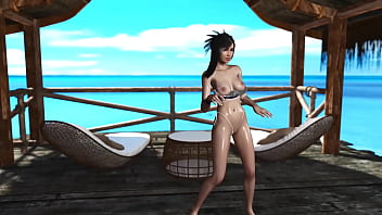 Young oiled tifa lockhart stubbornly seduces you into sex during vacation