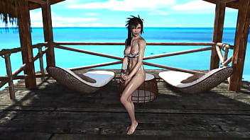 Young oiled tifa lockhart stubbornly seduces you into sex during vacation