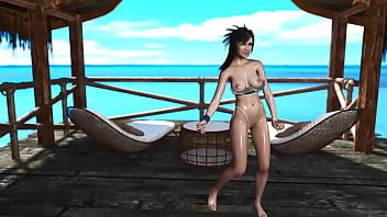 Young oiled tifa lockhart stubbornly seduces you into sex during vacation