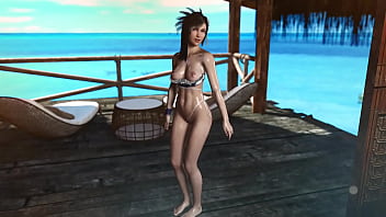 Young oiled tifa lockhart stubbornly seduces you into sex during vacation