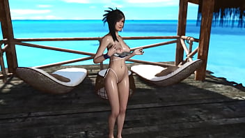 Young oiled tifa lockhart stubbornly seduces you into sex during vacation