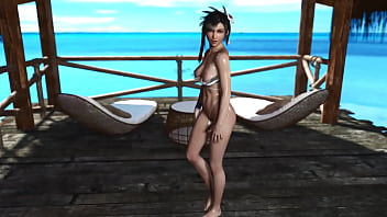Young oiled tifa lockhart stubbornly seduces you into sex during vacation
