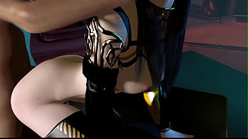 3d sexy asian robot wearing sexy lingerie got her wet pussy fucked so hard