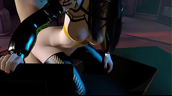 3d sexy asian robot wearing sexy lingerie got her wet pussy fucked so hard