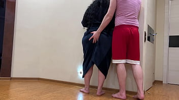 An old woman with curvy forms is shy when she asks for sex