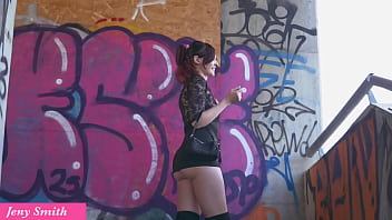 Jeny smith playing herself in public