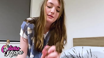 Brit teen gives an oily handjob