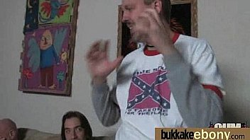 Ebony cum slut hottie bukkake party 16