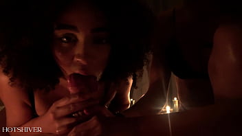 Threesome sex by candlelight