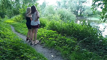 Two girls stopped by the road and sat down to pee golden rain milf and lady