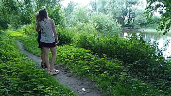 Two girls stopped by the road and sat down to pee golden rain milf and lady