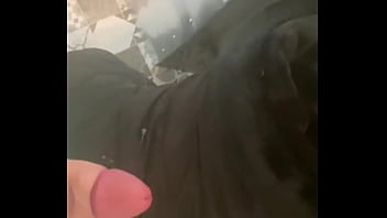 Caged & collared in black downjacket – blowjob doggy & cum finish