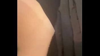 Caged & collared in black downjacket – blowjob doggy & cum finish