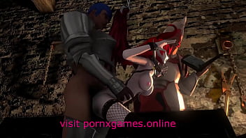 Jailed succubus fucked by knights