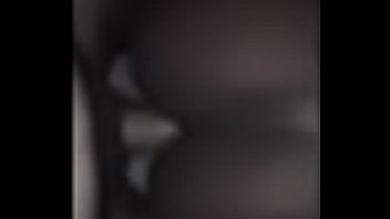 Black pussy sliding back on white cock