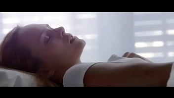 Purple nylon pantyhose on charming babe