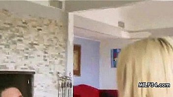 Big breated horny milf's bedroom seduction