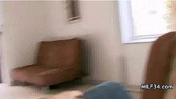 Big breated horny milf's bedroom seduction