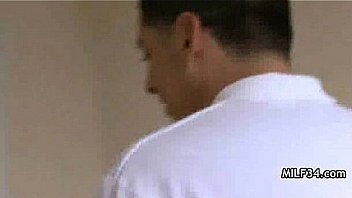 Big breated horny milf's bedroom seduction