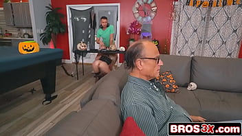 Dj oiling up that teen booty before a hard halloween pounding