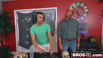 Dj oiling up that teen booty before a hard halloween pounding