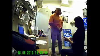 Girl gives blowjob to boss on spycam