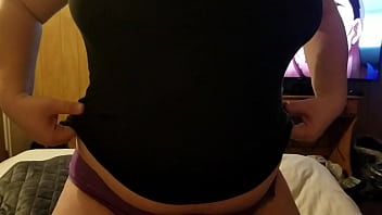 Pulling her boobs out